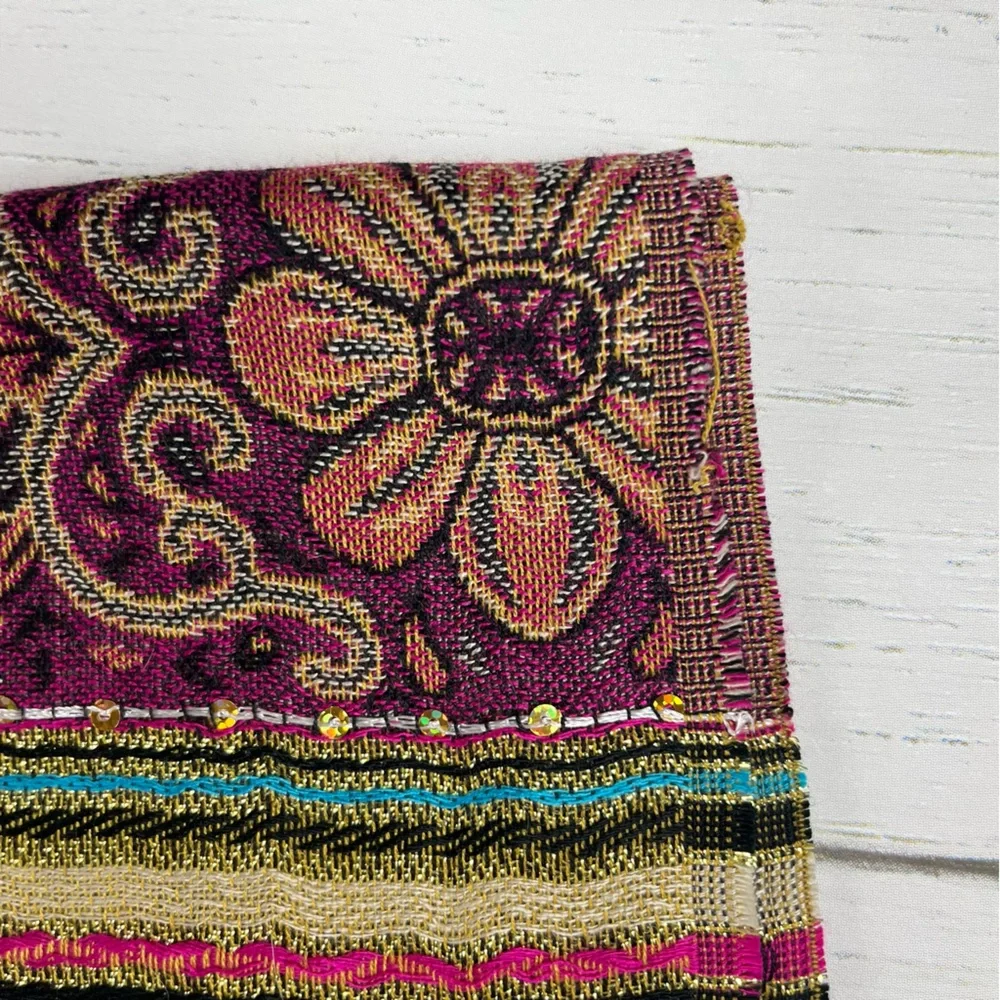 Croft & Barrow Embellished Fringed Scarf 27x70